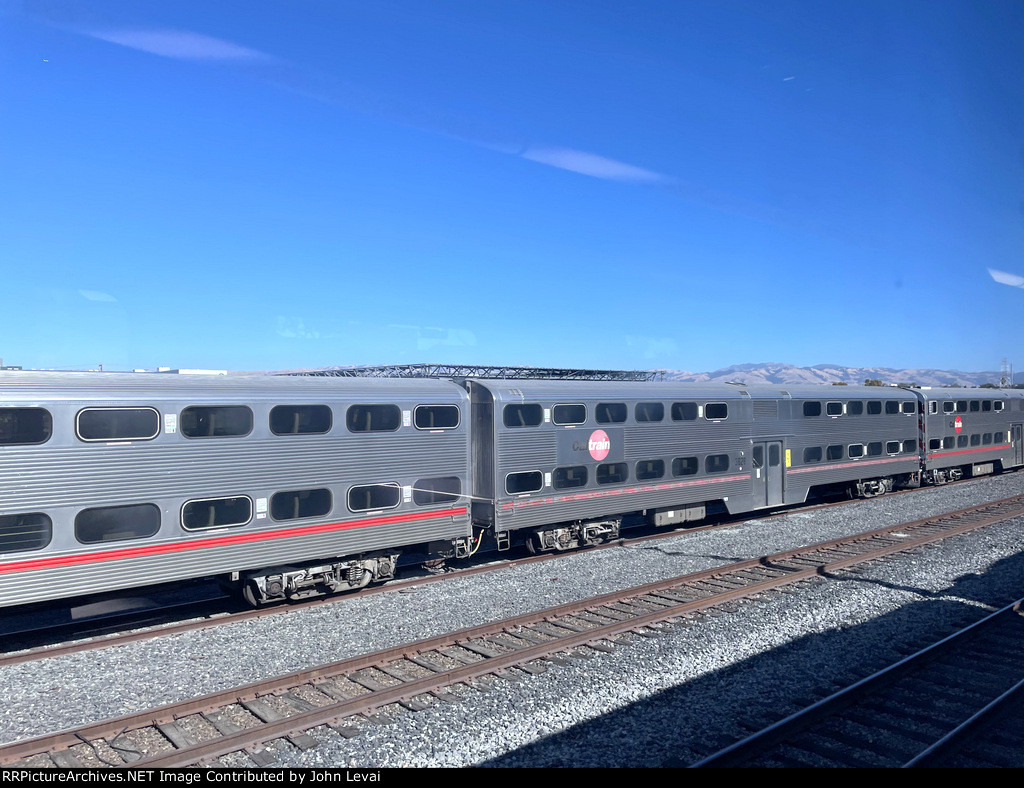 Retired Caltrain Gallery Cars-taken from the window of a passing Caltrain